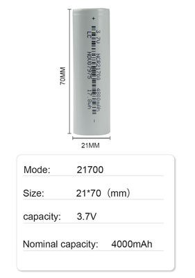 Akumulator latarki 21*70 mm 21700 Akumulator litowo-jonowy 3,7 V 4800 mah;